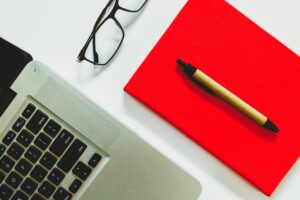 desk, laptop, computer, macbook, keyboard, macbook pro, tech, technology, apple, electronics, minimal, digital, computer hardware, computer keyboard, minimal tech, business, work, office, desk accessory, pen, notebook, notepad, diary, stationery